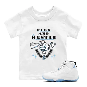 Limited edition 11 Hustle Blue Air Kids - Flex Tees Legend Express international shipping Jordan Sneaker And SNRT