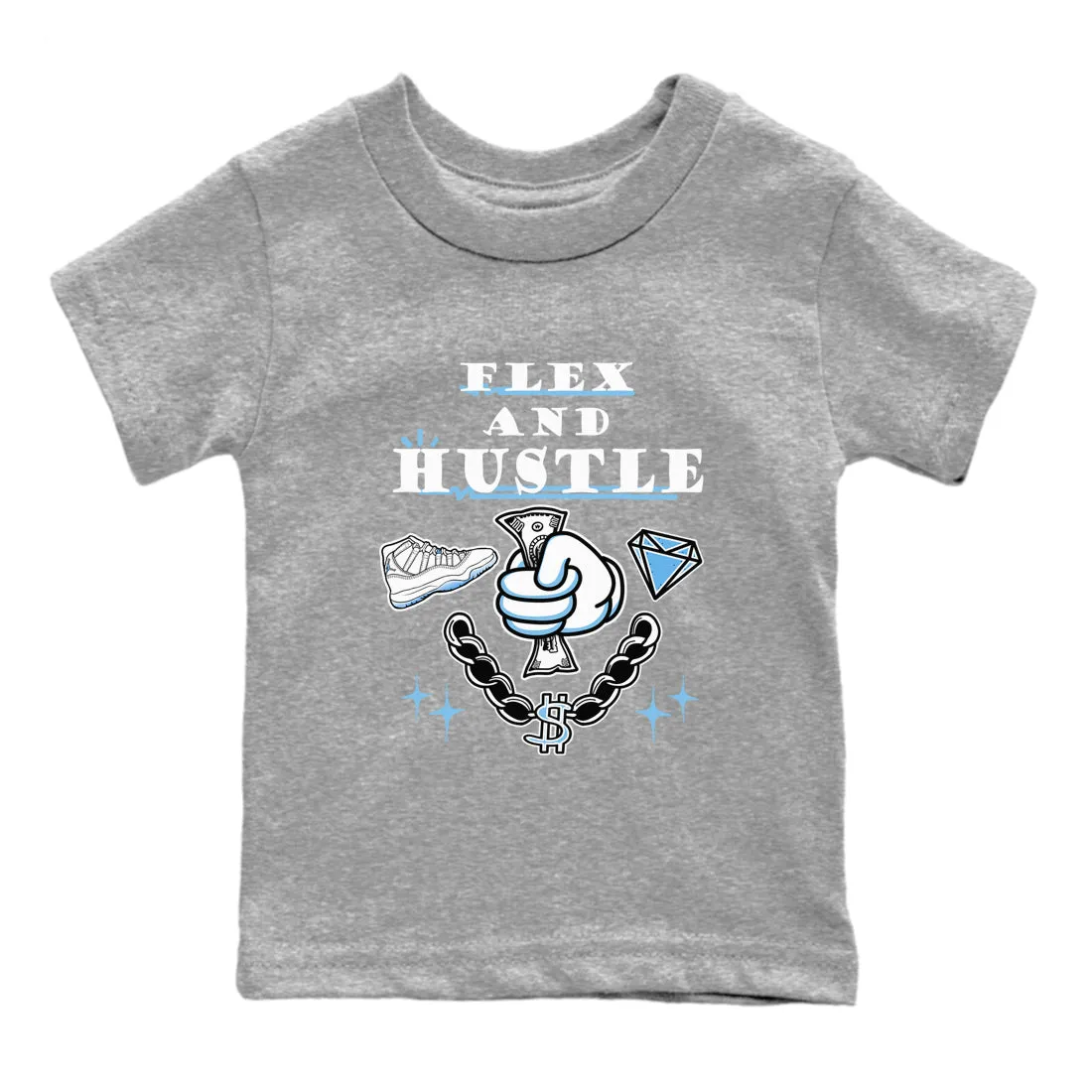 Limited edition 11 Hustle Blue Air Kids - Flex Tees Legend Express international shipping Jordan Sneaker And SNRT