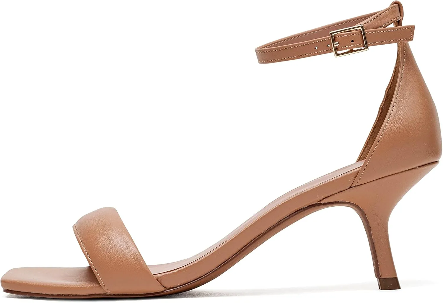 Linea Paolo - Hannah - Womens Low Kitten Heel Nappa Leather Dress Sandal With Delicate Ankle Strap