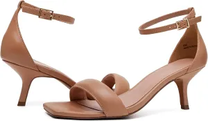 Linea Paolo - Hannah - Womens Low Kitten Heel Nappa Leather Dress Sandal With Delicate Ankle Strap