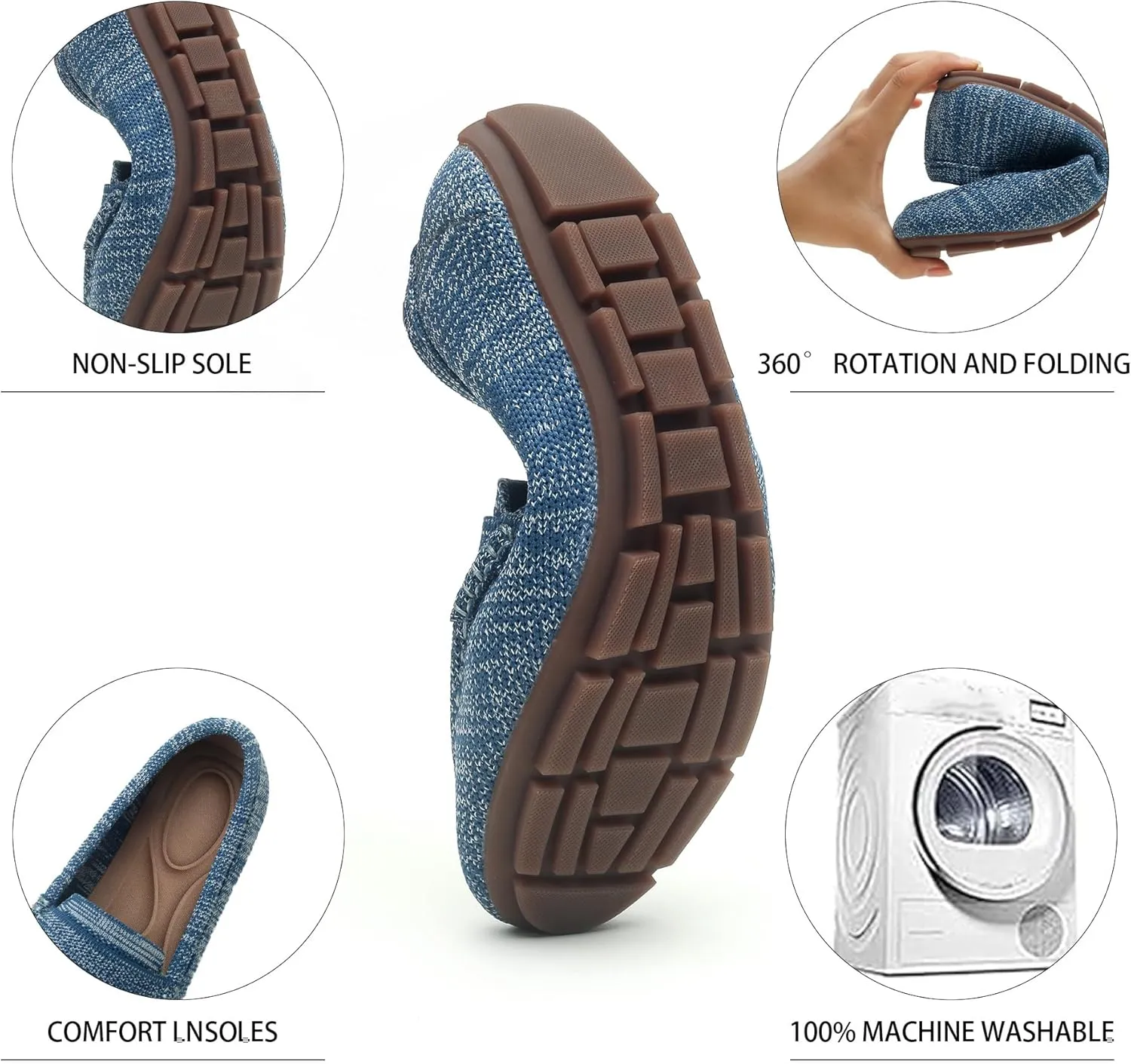 Loafers for Women Comfortable Breathable ShoeCasual Slip On Womens Driving Flats Shoes