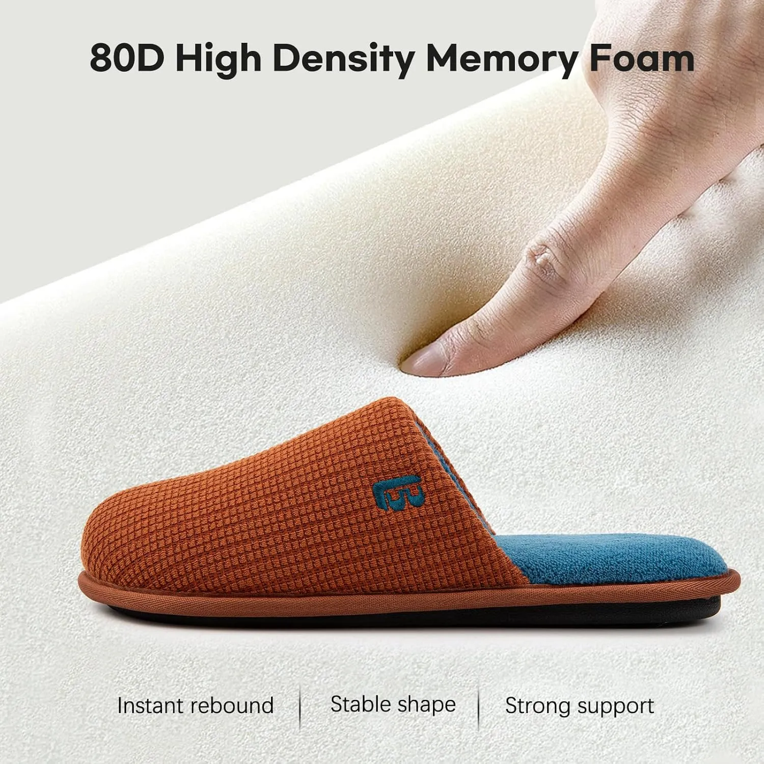 LongBay Mens House Slippers Comfy Knit Scuff Lightweight Memory Foam Slip On Bedroom Shoes for Indoor Outdoor Travel