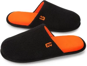 LongBay Mens House Slippers Comfy Knit Scuff Lightweight Memory Foam Slip On Bedroom Shoes for Indoor Outdoor Travel