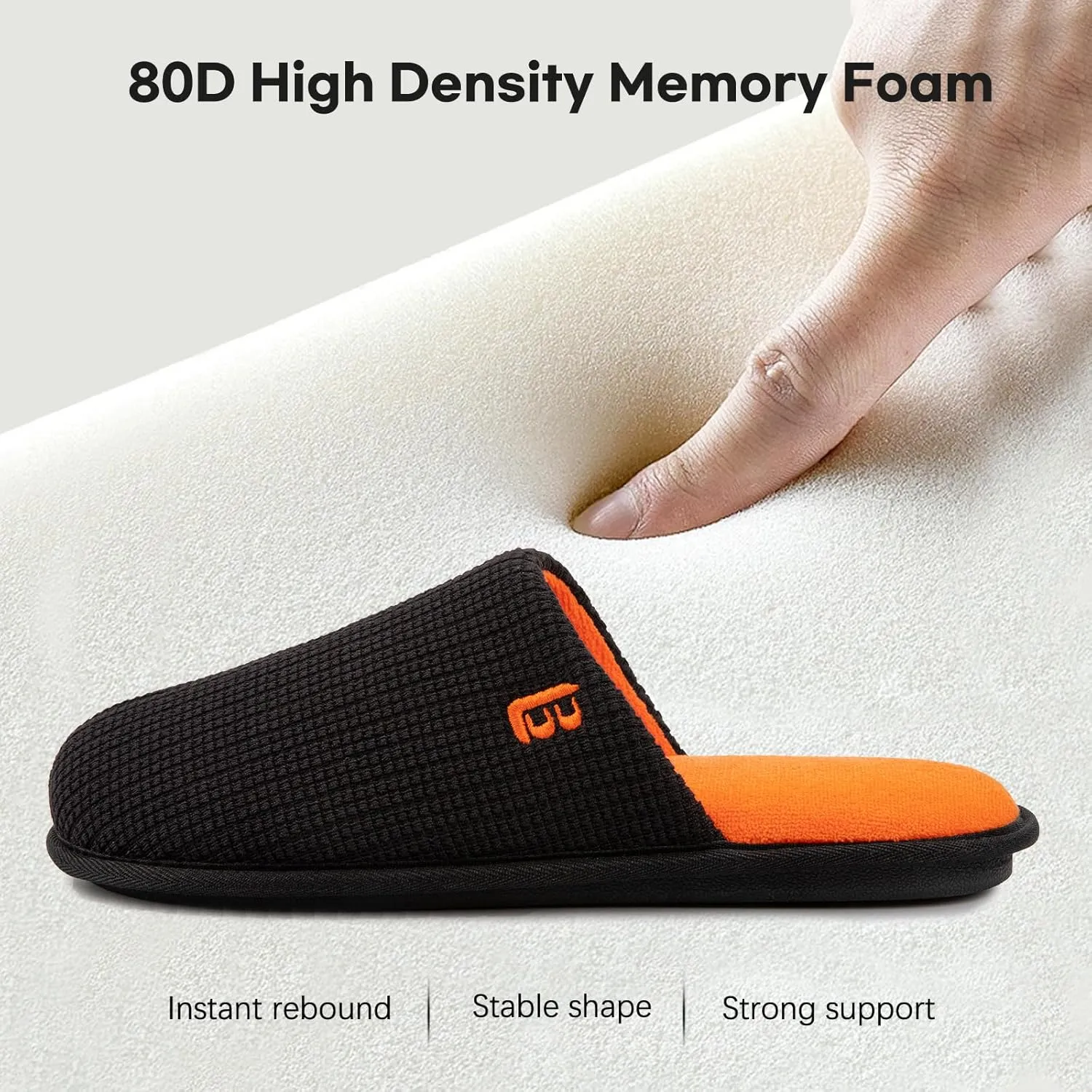 LongBay Mens House Slippers Comfy Knit Scuff Lightweight Memory Foam Slip On Bedroom Shoes for Indoor Outdoor Travel