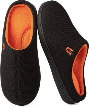 LongBay Men's Two Tone Memory Foam Slippers Slip-On Comfy House Shoes for Indoor Outdoor