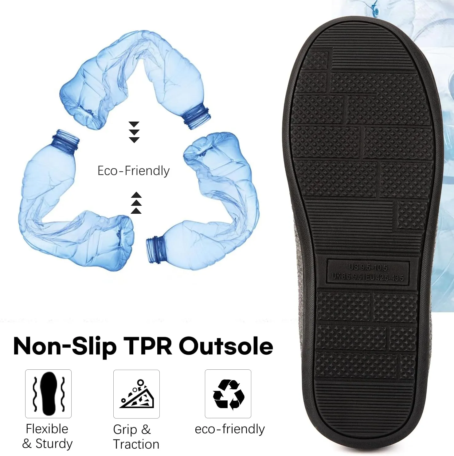 LongBay Men's Two Tone Memory Foam Slippers Slip-On Comfy House Shoes for Indoor Outdoor
