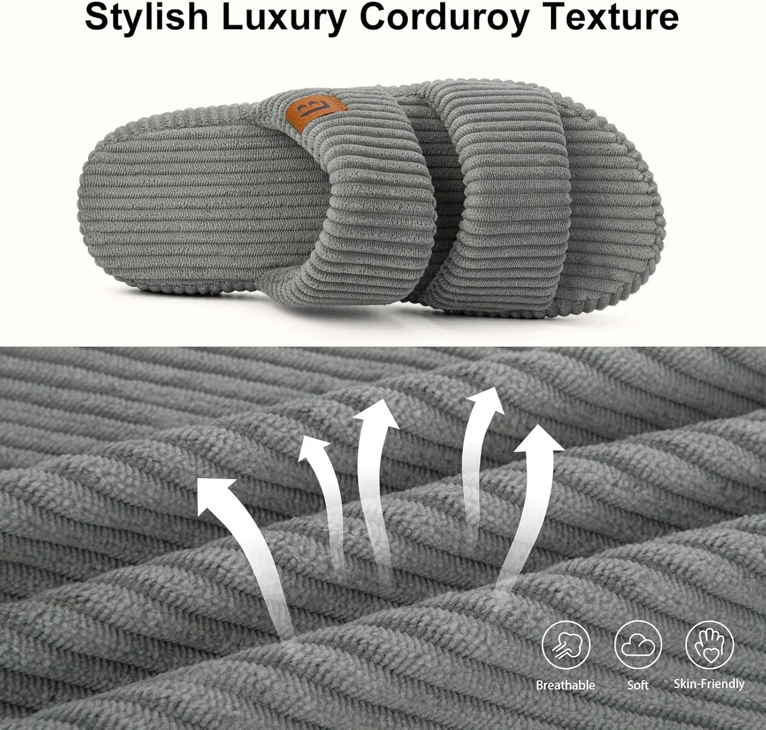 LongBay Slippers for Women Memory Foam Open Toe Slip On Bedroom Comfy House Shoes with Dual-Strap