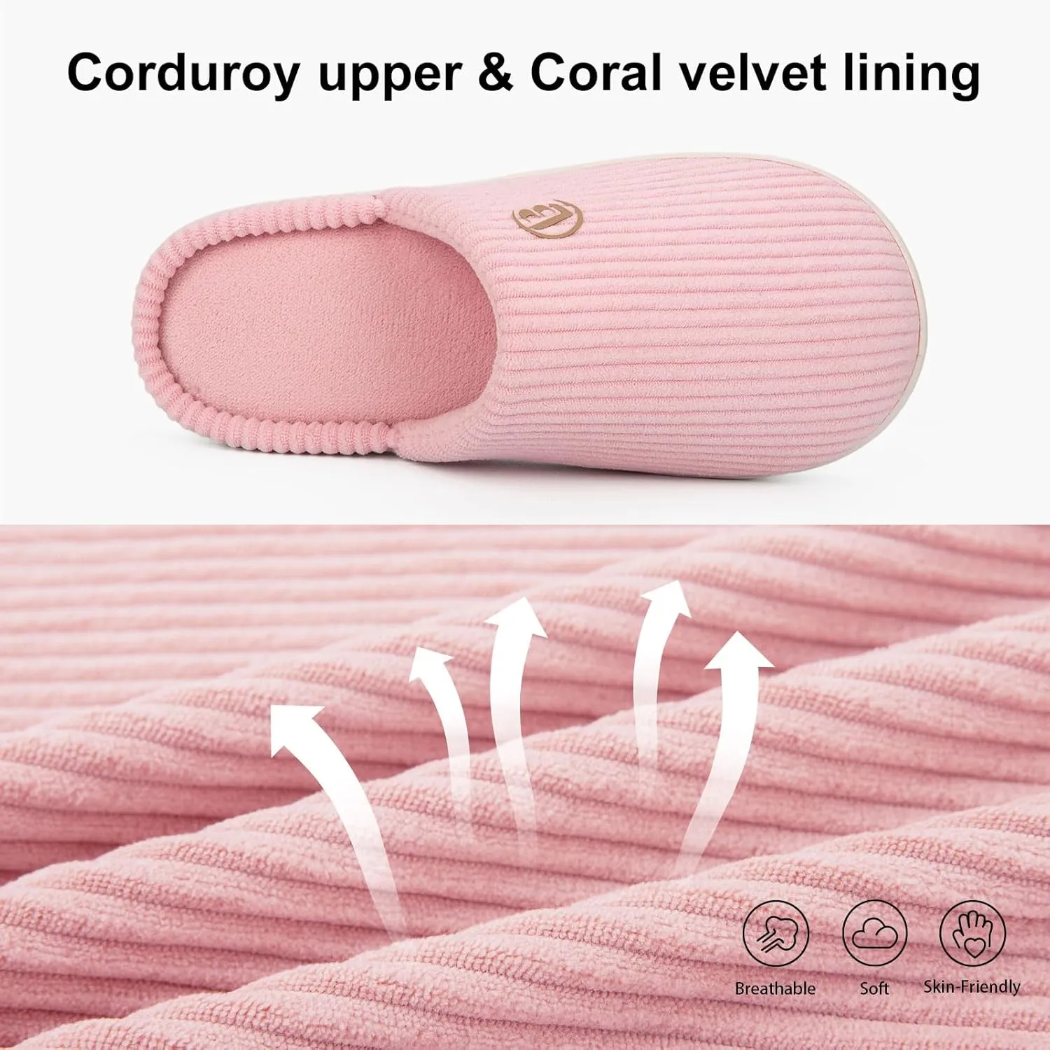 LongBay Women's Slippers Soft Comfy Memory Foam Slip-On Indoor House Shoes with Non-Slip Sole