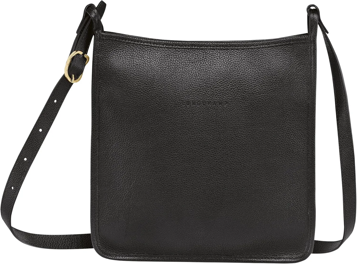 Longchamp 'Le Foulonne' Medium Leather Crossbody Tote Handbag, Black