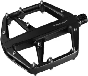 LOOK Cycle - Geo Trail ROC MTB Bike Pedals - Forged Aluminium Flat Pedals with Steel Pins - Reliability, Comfort and Durability - Slip-Proof Safety - Bushing System - High-Performance MTB Bike Pedal