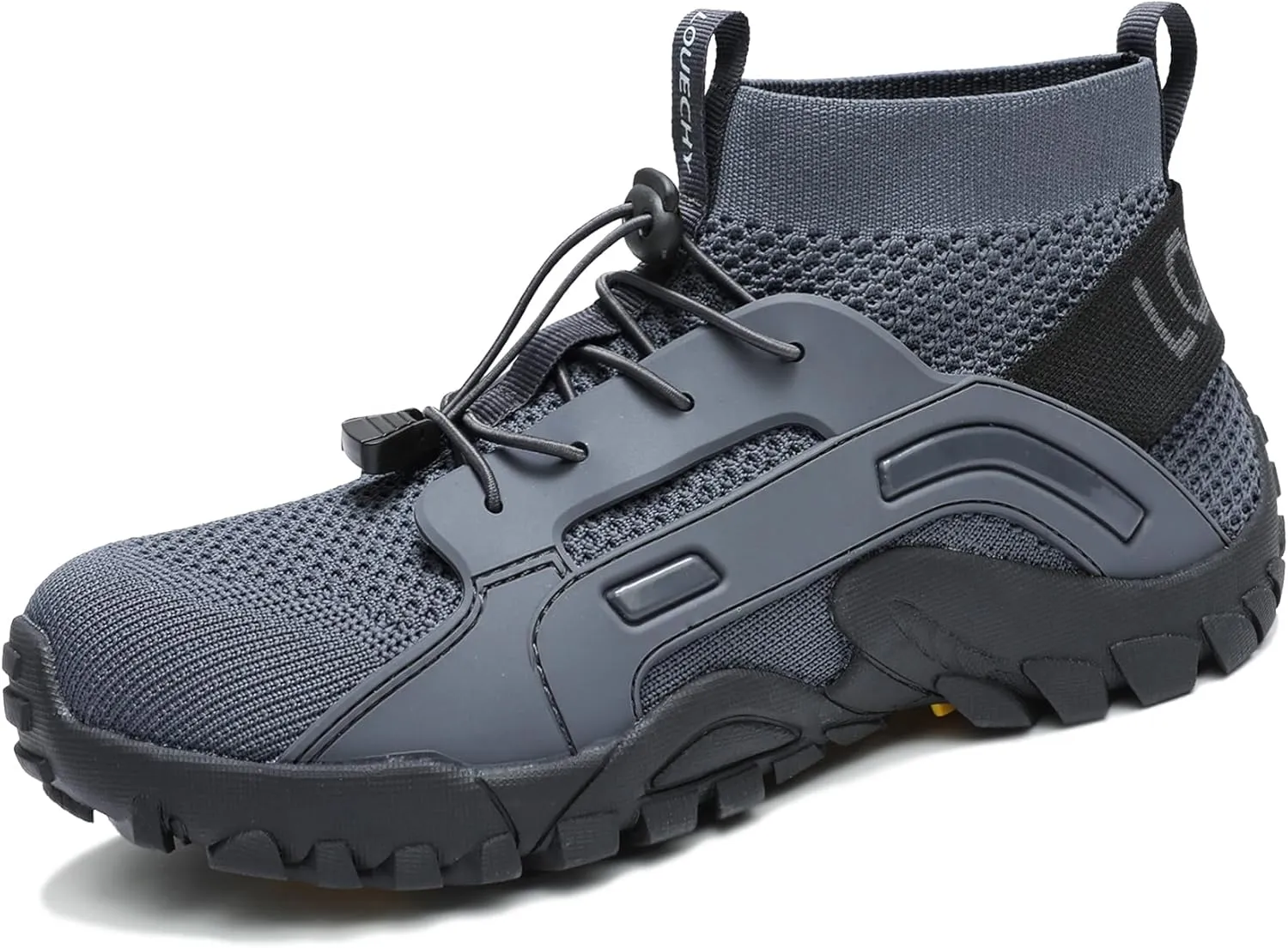 LOUECHY Men's Hiking Shoes Slip-On Walking Shoes Breathable Sock Sneakers