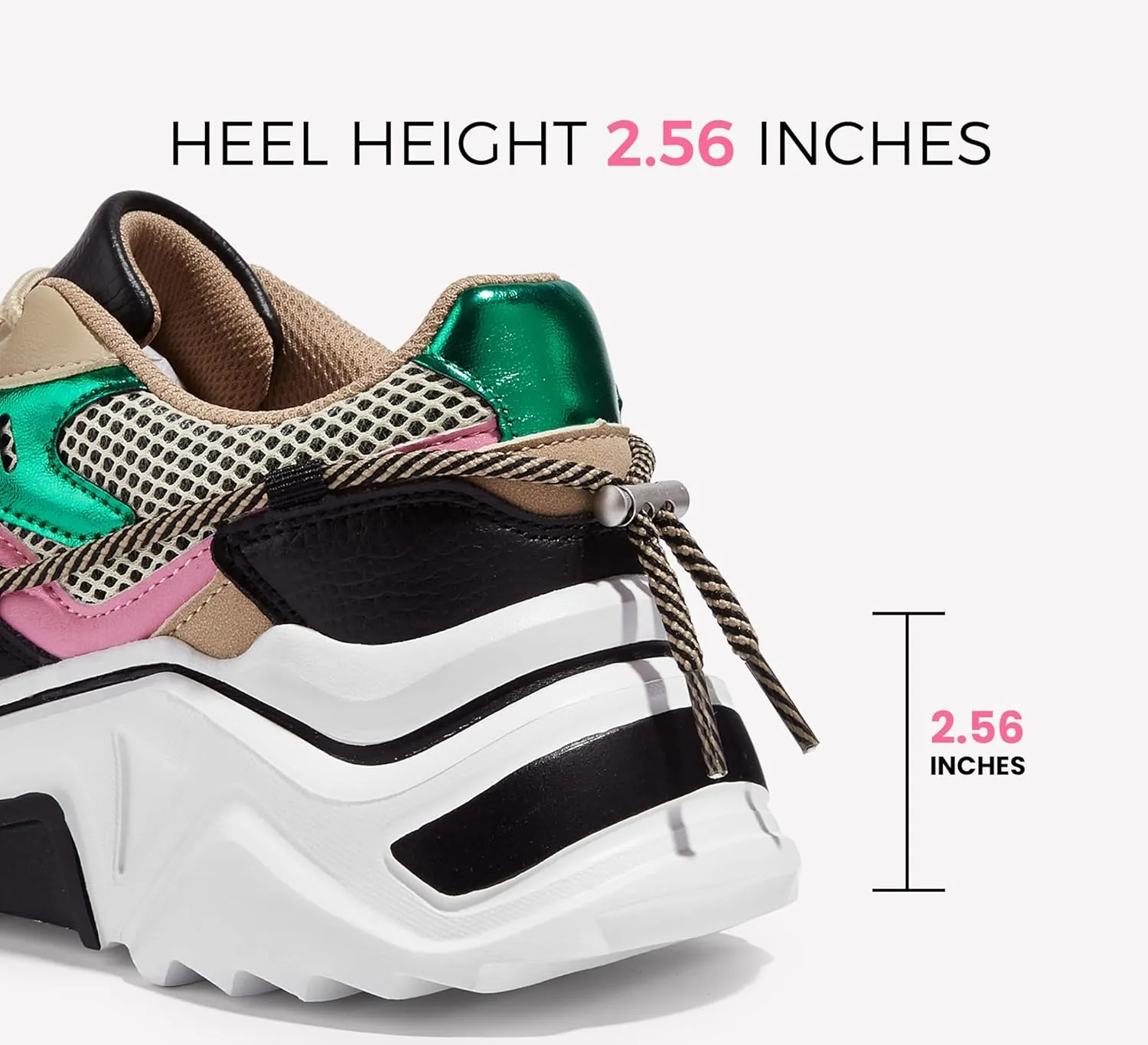 LUCKY STEP Women's Platform Colorful Fashion Sneakers Retro Colorblock Stylish Cute Chunky Dad Walking Shoes