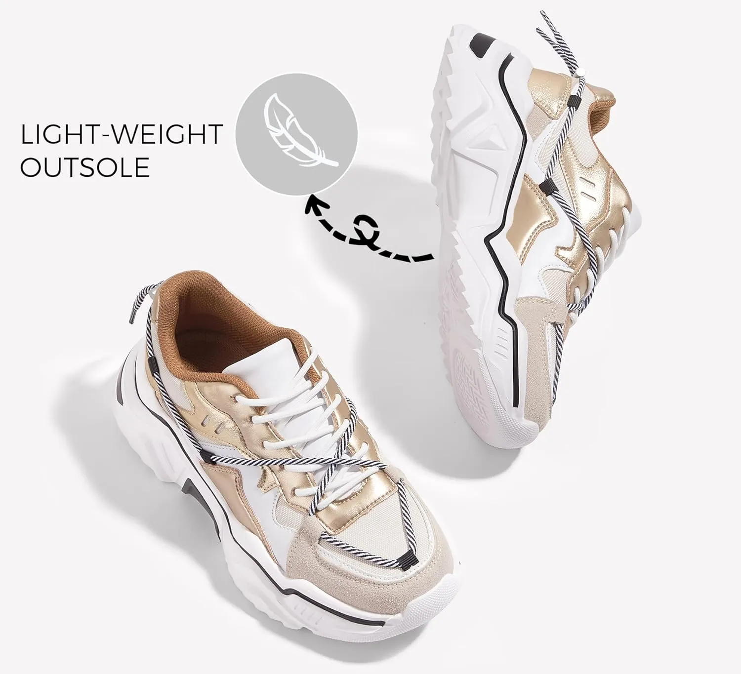 LUCKY STEP Women's Platform Colorful Fashion Sneakers Retro Colorblock Stylish Cute Chunky Dad Walking Shoes