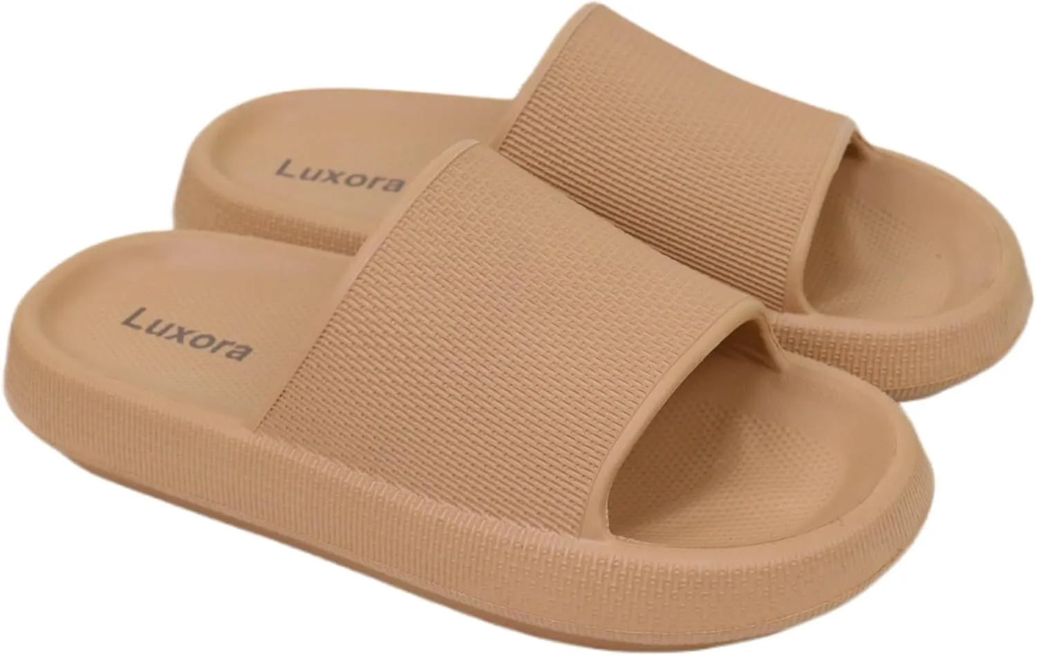 Luxora Comfy Thick Platform Indoor Pillow Slides for Women and Men| Non-Slip | Soft EVA