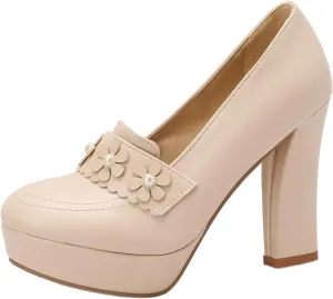 LYYSKY Womens Fashion 10.5CM Super High Heels Round Toe Single Shoes Concise Slip On Office Lady Platform Pumps