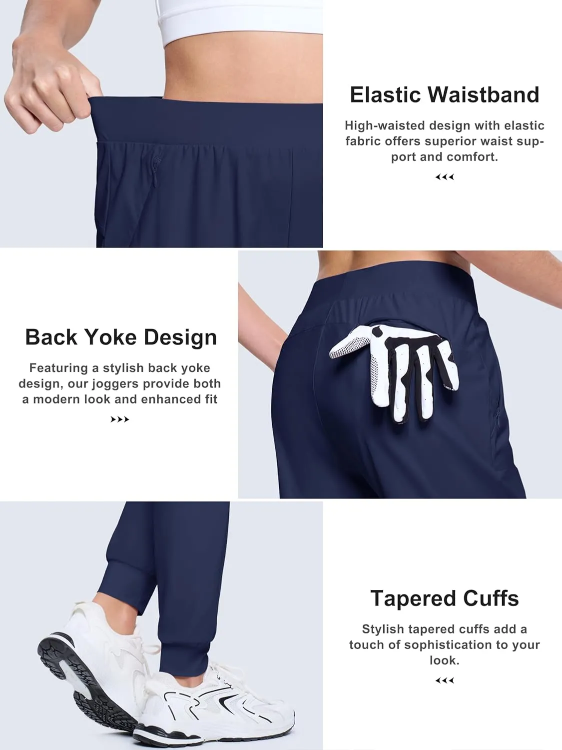 MAGCOMSEN Joggers for Women High Waisted Golf Pants Lightweight Hiking Pants Quick Dry Workout Running Athletic Joggers