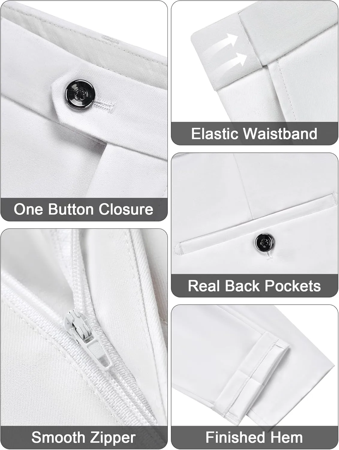 MAGE MALE Men's Slim Fit 3 Piece Suit One Button Solid Shawl Lapel Blazer Jacket Vest Pants Set with Tie Pocket Square