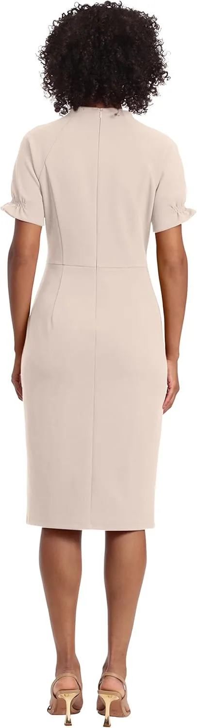 Maggy London Women's Notch Neck Sleek Sheath Dress Office Workwear