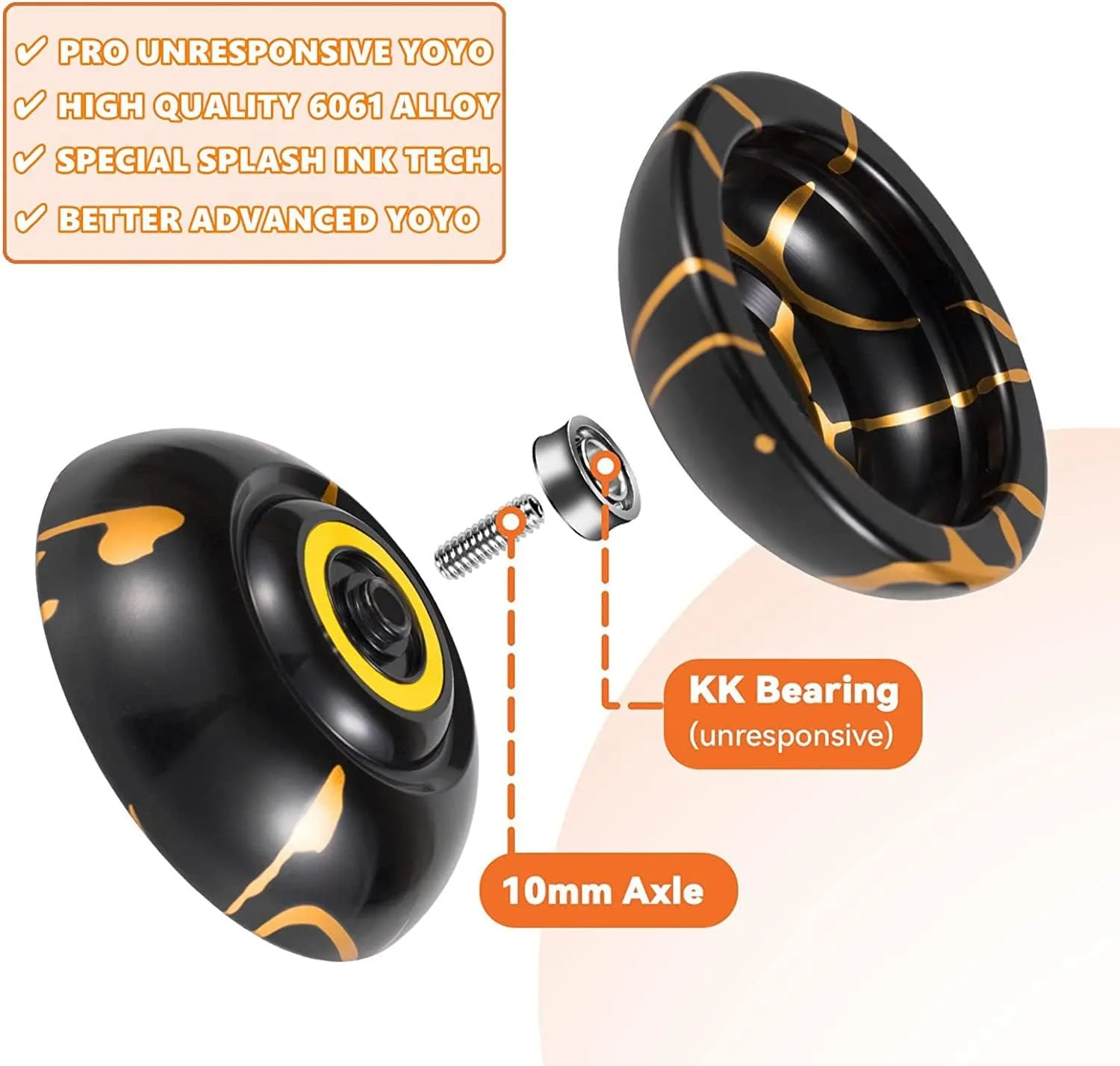 MAGICYOYO N11 Unresponsive Alloy Yoyos Professional Yoyo  K2 Responsive Yoyos, Pack of 3 Dual Purpose Yoyo with Bearings Kit, 3 Yoyo Bags, 18 Yoyo Strings