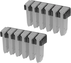 Magnetic ABS 6 Standard Double Stack Mag Rack Wall Mount, Wall Magazine Display, Detachable Wall Mags Storage Organization System, Precision Fit Glock 17, 19, 26, 31, 32, 33, 34 Mags