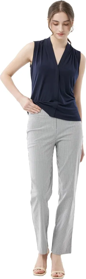 May You Be Women’s Super Stretch Straight Fit Comfy Pull-On Business Casual Pants