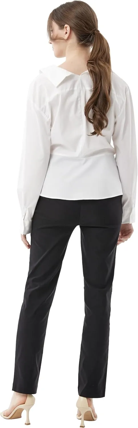 May You Be Women’s Super Stretch Straight Fit Comfy Pull-On Business Casual Pants