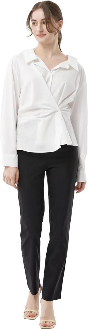 May You Be Women’s Super Stretch Straight Fit Comfy Pull-On Business Casual Pants