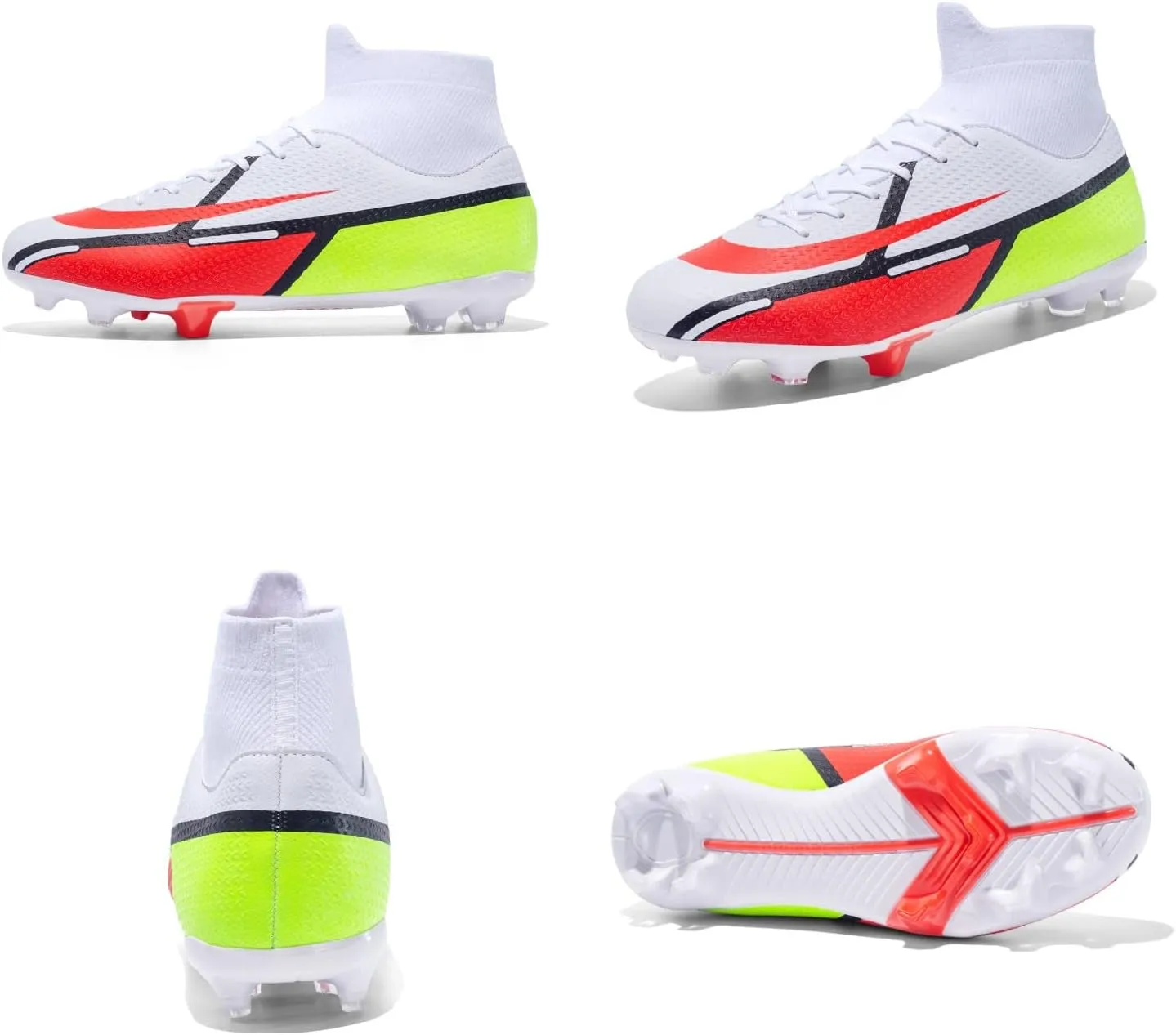 MDPCX Competitive Unisex Soccer Shoes Men Women Indoor Outdoor Football Boots Athletic Turf Mundial Team Cleat Running Sports Lightweight Breathable Anti-Skid Damping Shoes