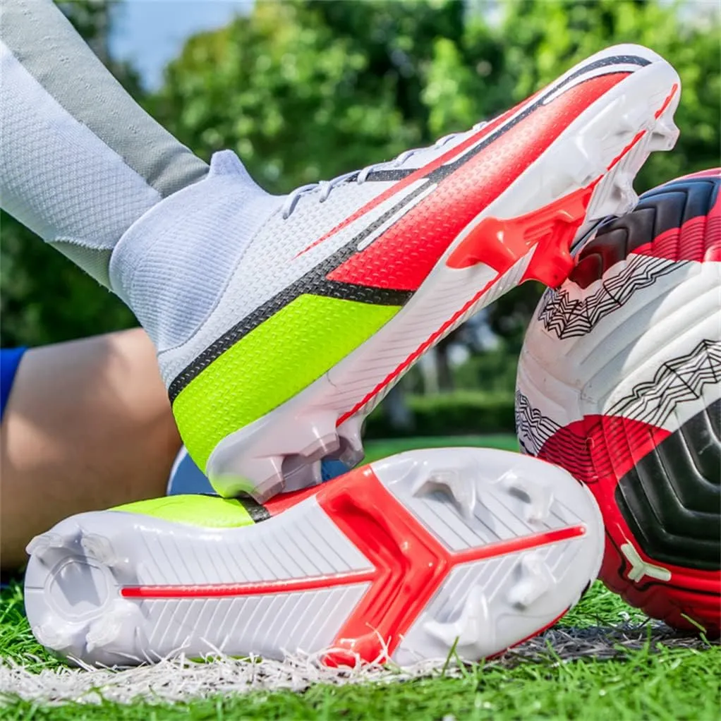 MDPCX Competitive Unisex Soccer Shoes Men Women Indoor Outdoor Football Boots Athletic Turf Mundial Team Cleat Running Sports Lightweight Breathable Anti-Skid Damping Shoes