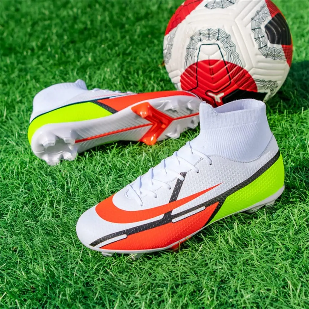 MDPCX Competitive Unisex Soccer Shoes Men Women Indoor Outdoor Football Boots Athletic Turf Mundial Team Cleat Running Sports Lightweight Breathable Anti-Skid Damping Shoes