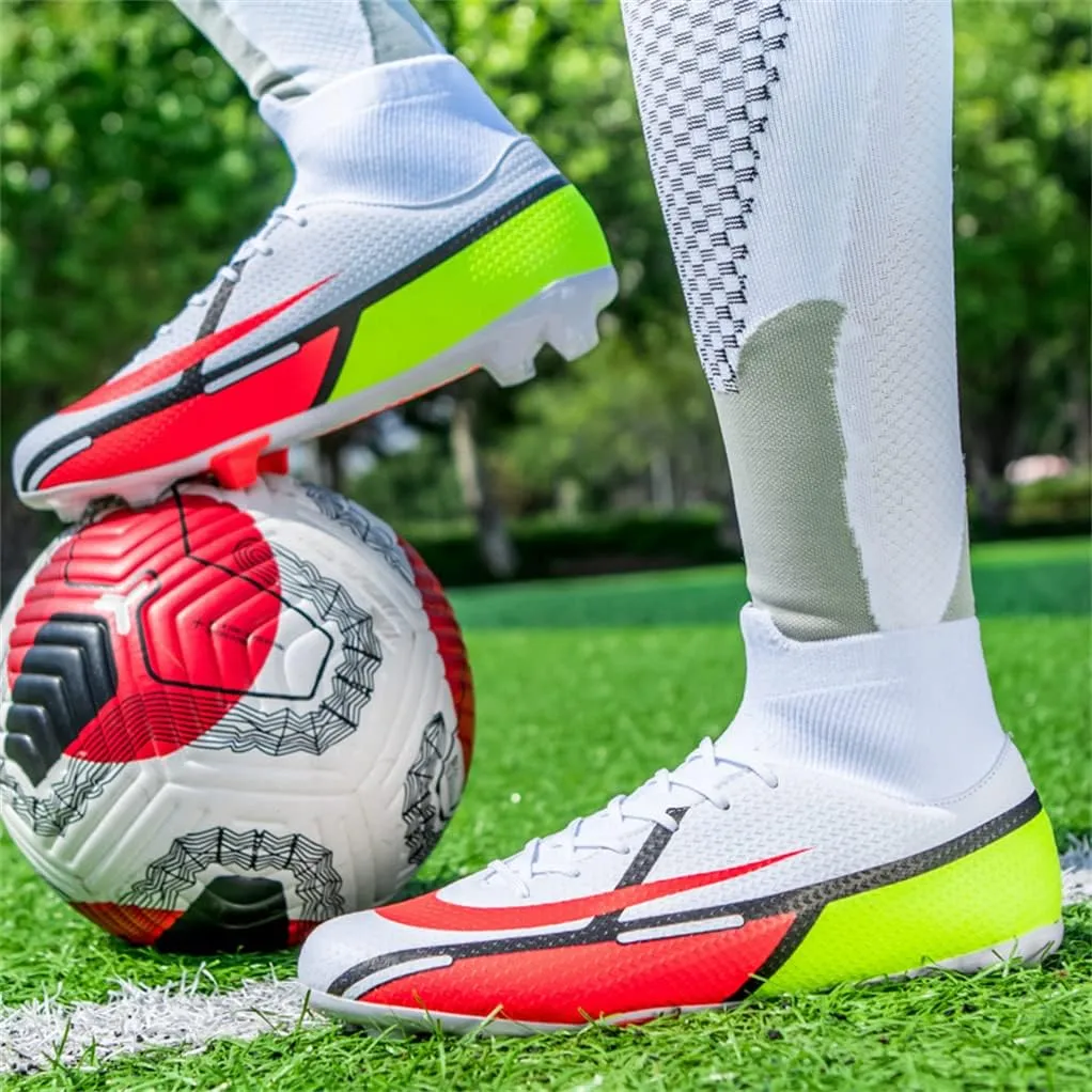 MDPCX Competitive Unisex Soccer Shoes Men Women Indoor Outdoor Football Boots Athletic Turf Mundial Team Cleat Running Sports Lightweight Breathable Anti-Skid Damping Shoes
