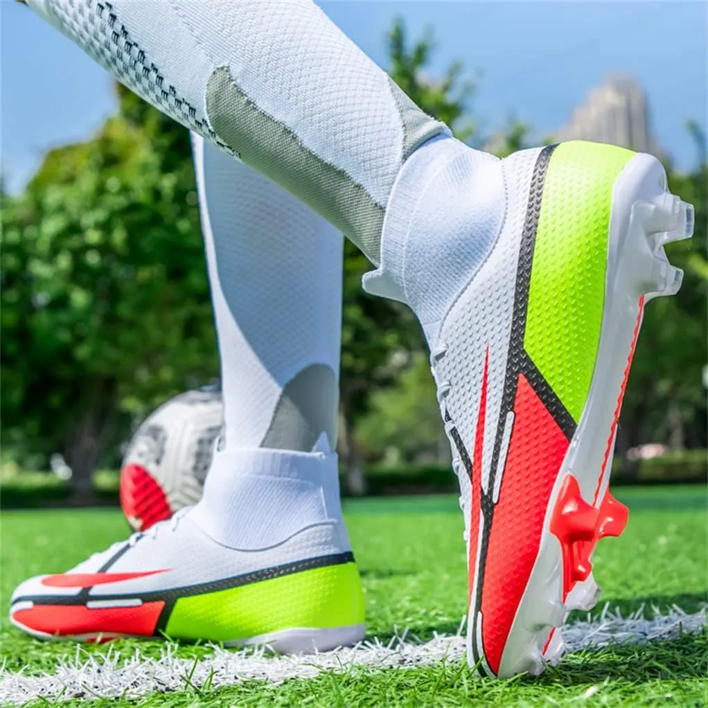 MDPCX Competitive Unisex Soccer Shoes Men Women Indoor Outdoor Football Boots Athletic Turf Mundial Team Cleat Running Sports Lightweight Breathable Anti-Skid Damping Shoes