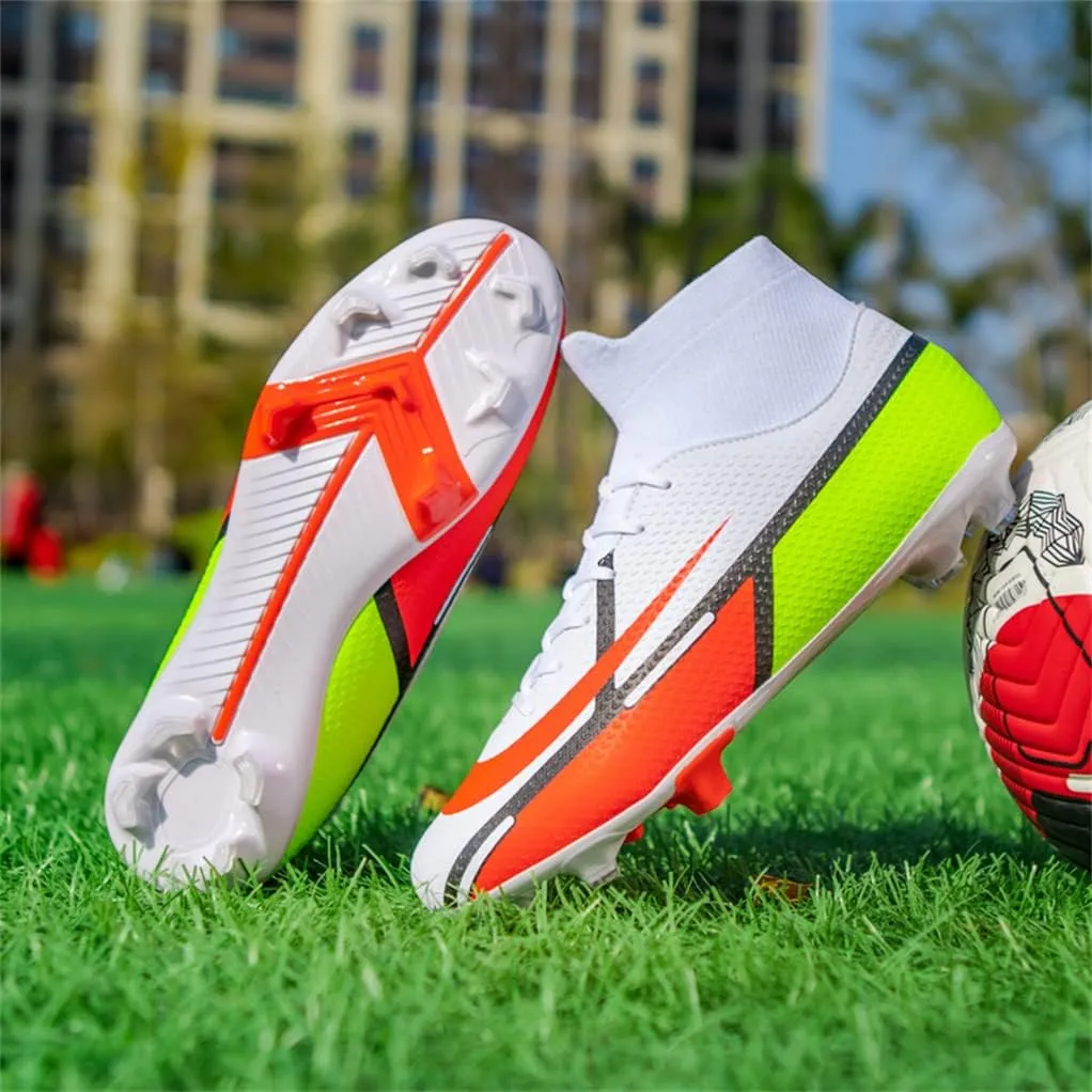 MDPCX Competitive Unisex Soccer Shoes Men Women Indoor Outdoor Football Boots Athletic Turf Mundial Team Cleat Running Sports Lightweight Breathable Anti-Skid Damping Shoes