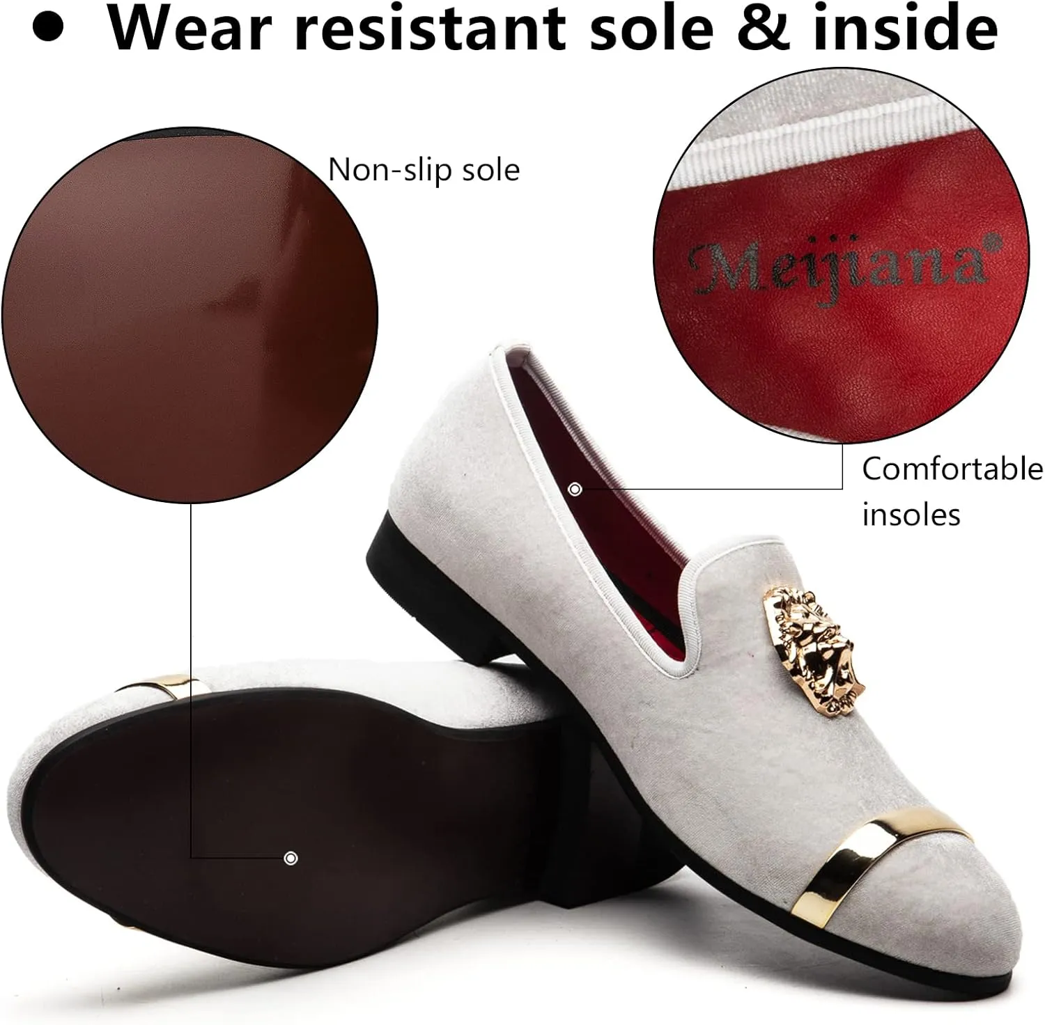 Meijiana Men's Fashion Classic Loafers Luxury Loafer Shoes and Weeding Dress Shoes for Men