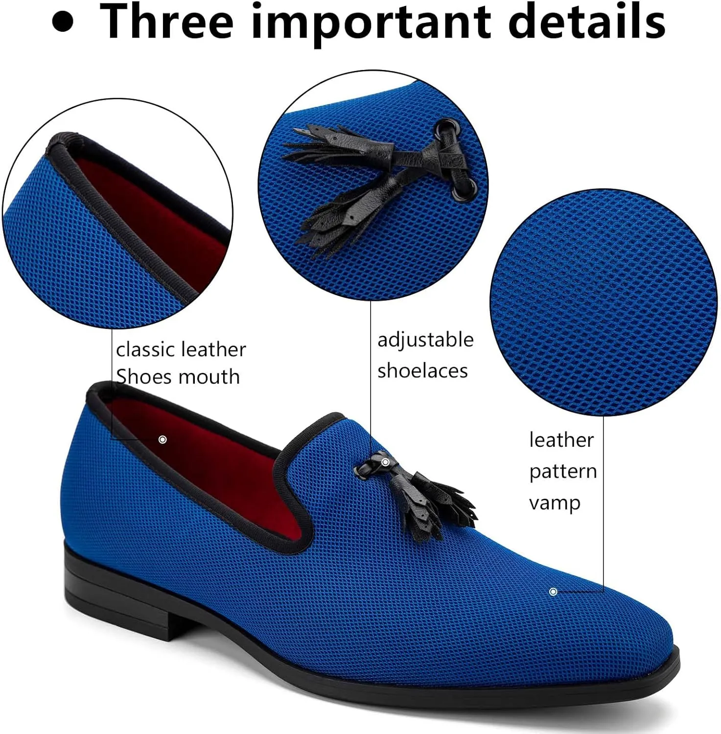 Meijiana Men's Loafers Lightweight Slip-On Moccasins Stylish Dress Shoes Breathable Tassels Loafers