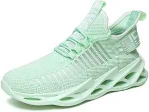 Men Running Shoes Ultralight Platform Mesh Breathable Athletic Sneakers Casual Cushioning Slip on Walking Tennis Shoes