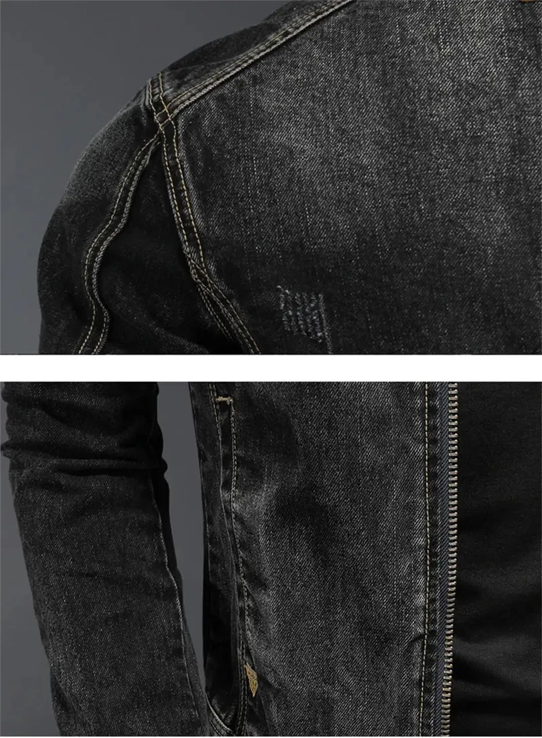 Men Spring Autumn Black Jeans Jacket Style Bomber Aviator Motorcycle Denim Retro Slim Fashion Streetwear Coat