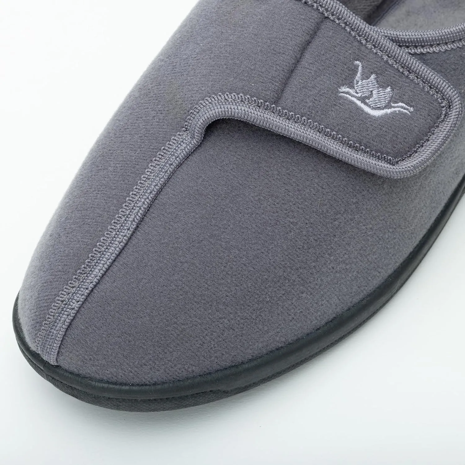 Men's Adjustable Wrap 80-D Memory Foam Comfy Diabetic Slippers for Swollen Feet, Edema, Arthritis, Elderly Indoor/Outdoor w/Anti Slip Sole