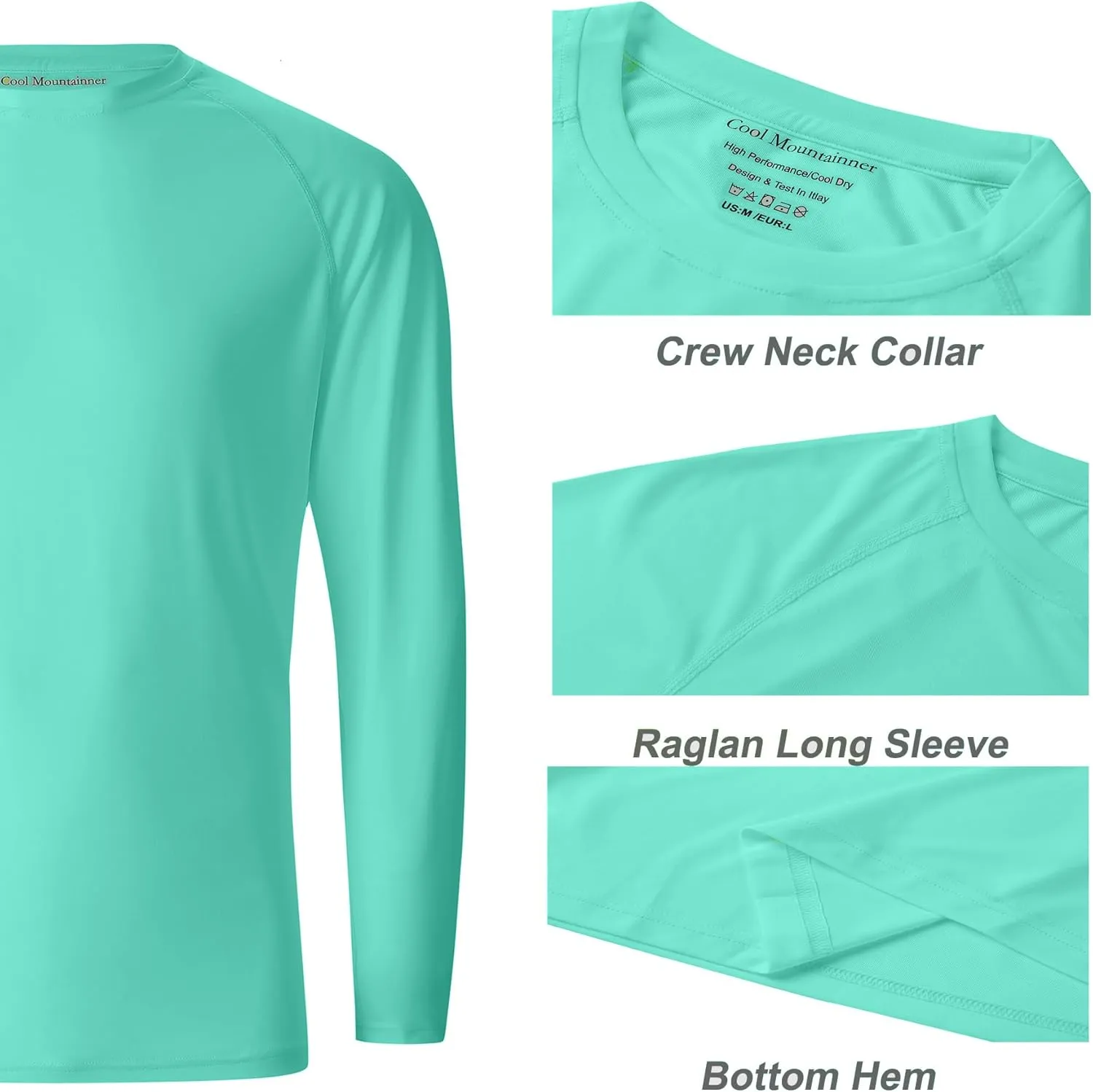 Men's Athletic Running Shirt Long Sleeve Quick Dry UPF 50  Sun Protection Hiking Fishing T-Shirts for Men