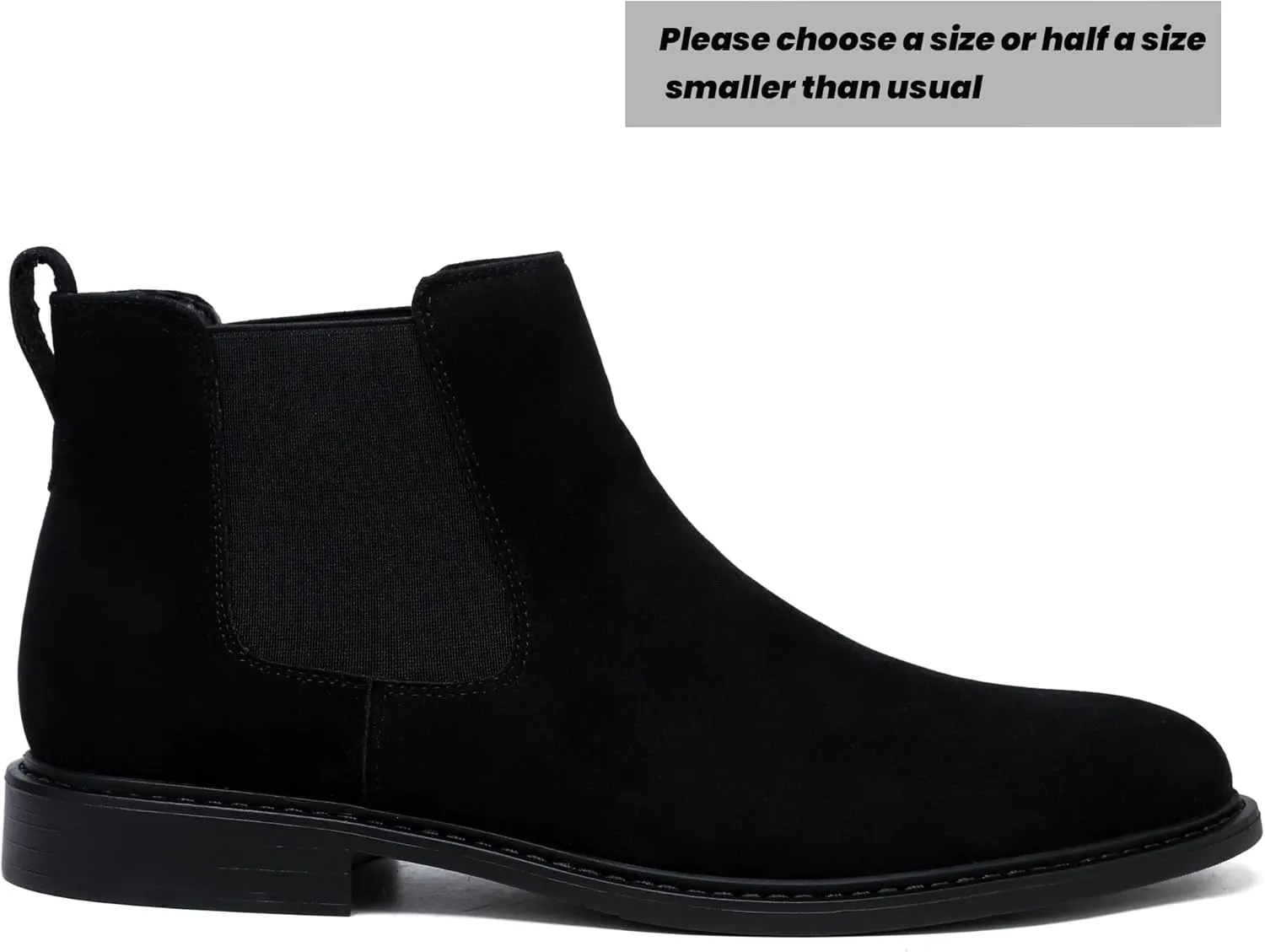 Men’s Black Chelsea Boots-Slip-On Comfy Mens Casual Suede Ankle Boots