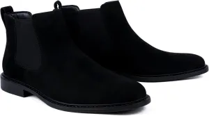 Men’s Black Chelsea Boots-Slip-On Comfy Mens Casual Suede Ankle Boots