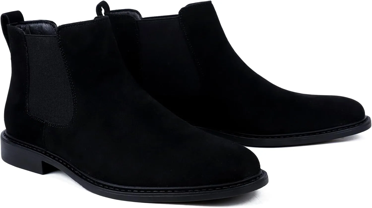 Men’s Black Chelsea Boots-Slip-On Comfy Mens Casual Suede Ankle Boots