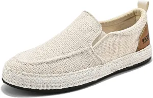 Men's Breathable Canvas Casual Loafers Slip on Sneakers Fisherman's Shoes Cloth Flats Shoes