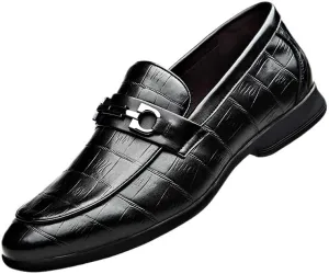 Men's Breathable Leather Oxfords Shoes Mens Slip On Pointed Toe Classic Formal Business Dress Shoes