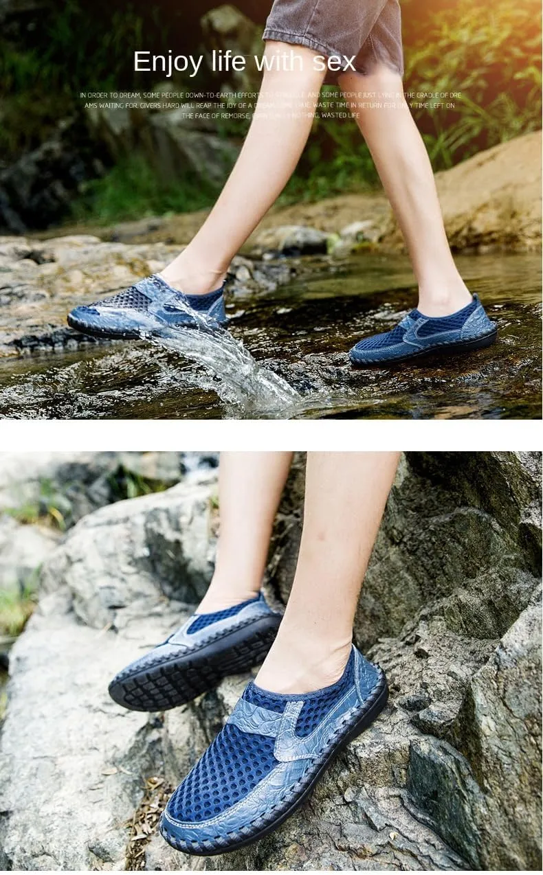 Men's Breathable Mesh Loafers - Non-Slip Slip-On Shoes for Outdoor Walking and Driving in Spring, Summer, and Autumn