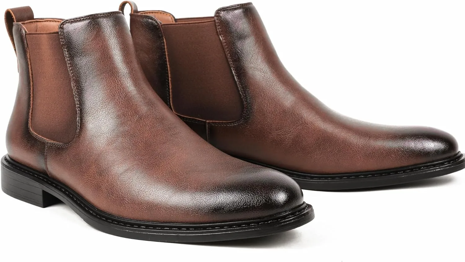 Men’s Brown Chelsea Boots-Slip-On Comfy Mens Casual Suede Ankle Boots