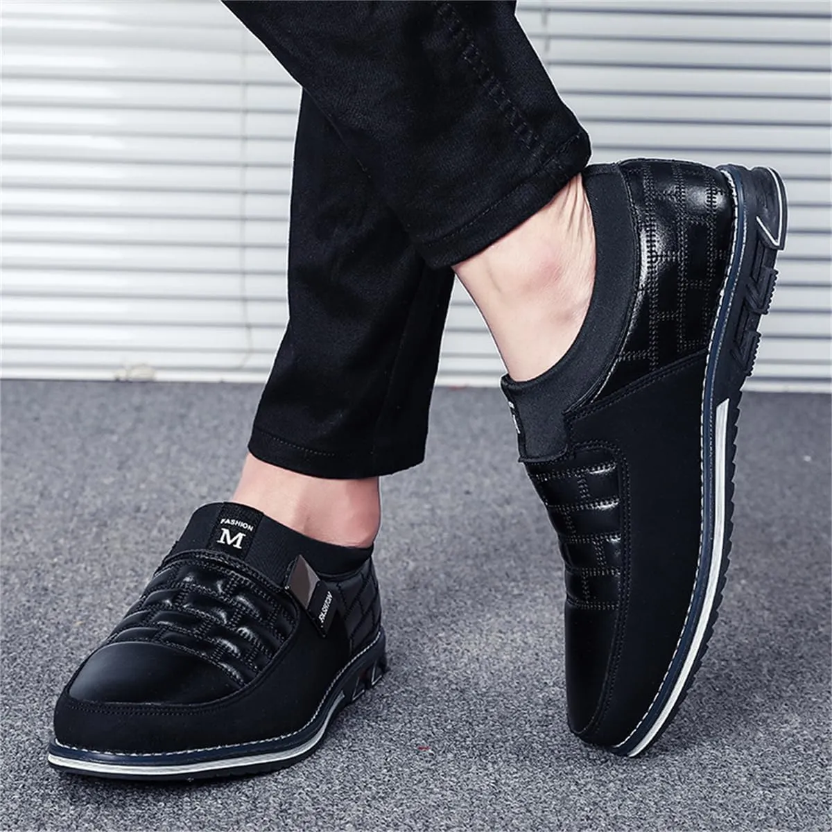Mens Business Casual Loafers Shoes for Male Lace-up Stylish Work Office Working Oxfords