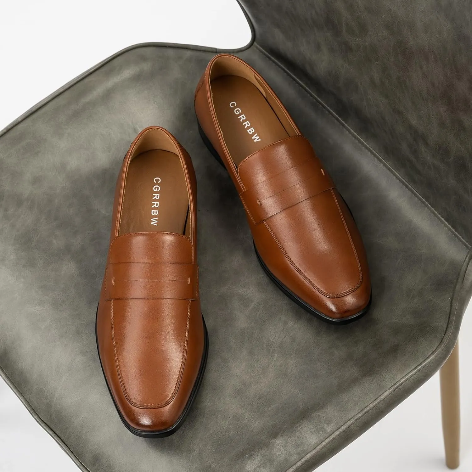 Mens Casual Dress Penny Loafers, Slip on Dress Shoes for Men, Business Casual Shoes Men, Slip on Loafers for Men Comfort