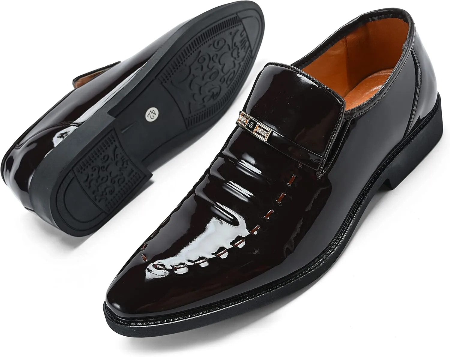 Men's Classic Loafer Shoes Slip-on Leather Shoes Casual Commuting Anti-Slip Breathable Dress Shoes