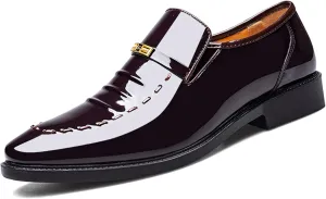 Men's Classic Loafer Shoes Slip-on Leather Shoes Casual Commuting Anti-Slip Breathable Dress Shoes